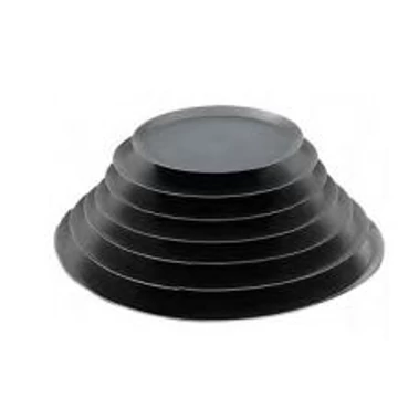 Blue steel round pizza baking tray, thickness: 1 mm, diameter: 28 cm