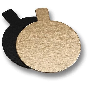 Fekete/arany kerek karton alátét, Ø8cm - 200db