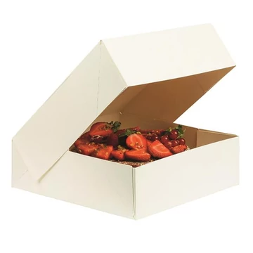 Fehér torta doboz, 25x25x10cm /50db/