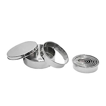 Kiszúró forma készlet 9db-os, sima, inox, Ø3cm - 11cm