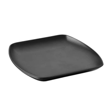 Revol Club square plate, cast iron effect finish, black, 20x20cm