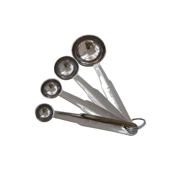 Measuring spoon set, 4 pieces, 1-2.5-5-15 ml, stainless steel
