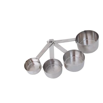 Measuring cup set, 4 pieces, 60-80-125-250 ml, stainless steel