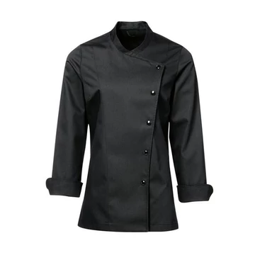 Julia women's chef jacket, black, long sleeves Julia women's chef jacket, black, long sleeves
