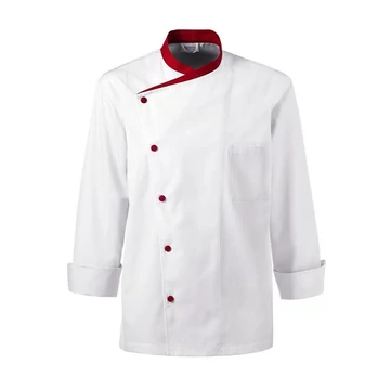 Julius chef's jacket, white, long sleeves /with red collar/ Julius chef's jacket, white, long sleeves /with red collar/