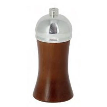 Salt mill (24) brown wood/silver, 11 cm