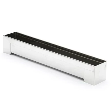 Téglalap alakú hosszú forma, inox, 30x4x4cm