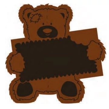 Engravable card with teddy bear pattern