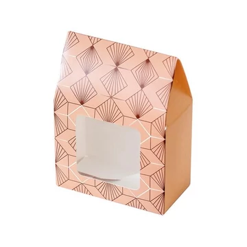 Patterned paper box for dragees, gold /10 pieces/package/