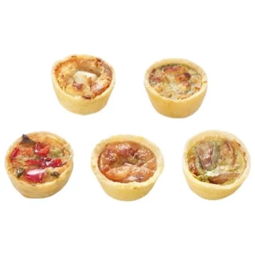 Mini quiche válogatás 5 féle ízben, 75db