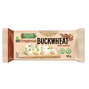 Extruded gluten-free bread with buckwheat and quinoa 50 g, 32 pieces/carton Extruded gluten-free bread with buckwheat and quinoa 50 g, 32 pieces/carton