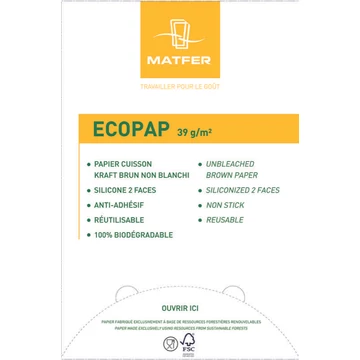 ECOPAP barna szilikonos sütőpapír 600x400 mm 500 ív