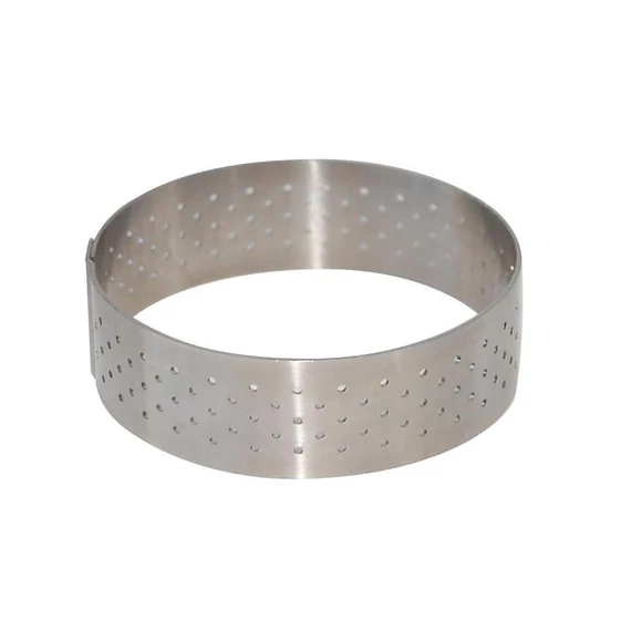 Perforated tart ring, stainless steel