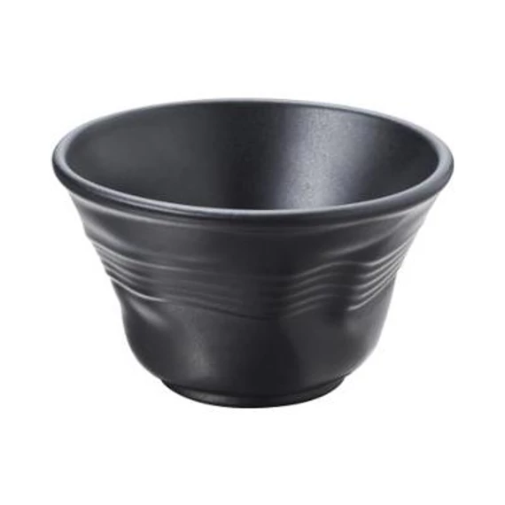 Revol gyűrött tál, mély, selyemfényű fekete, ø11,5cm, 25ml
