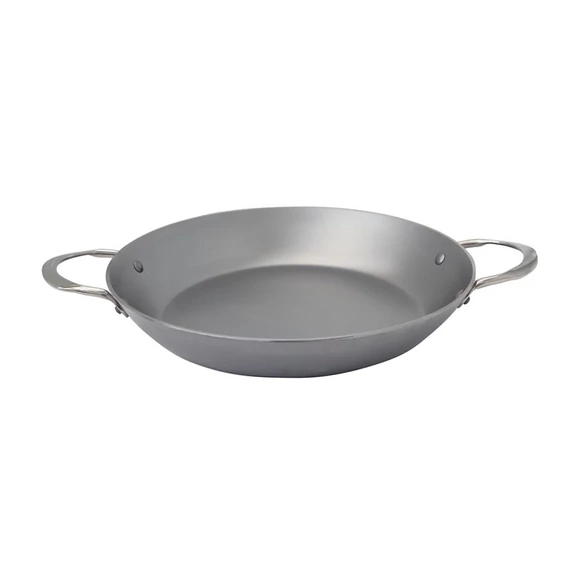 Mineral B cast iron frying pan with beeswax coating, two handles, Ø32cm