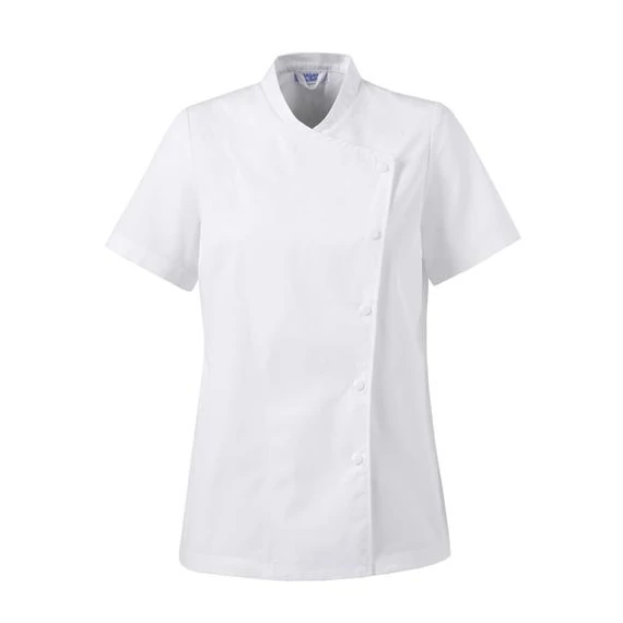 Julia women's chef jacket, white, short sleeve