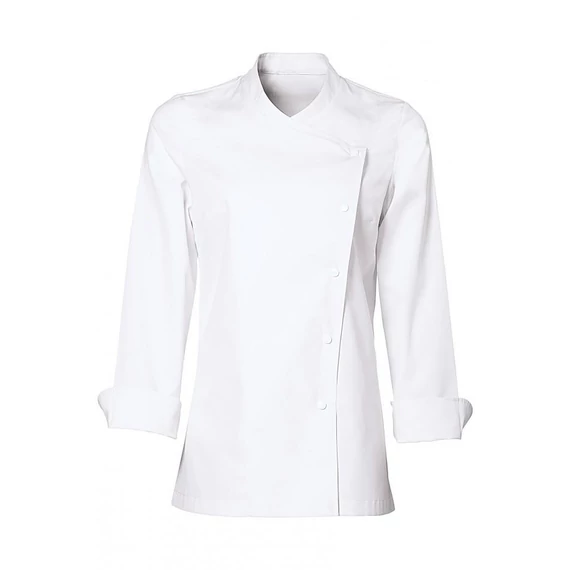 Julia women's chef jacket, white, long sleeves