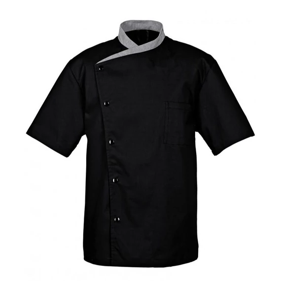 Juliuso chef's jacket, black, short sleeves