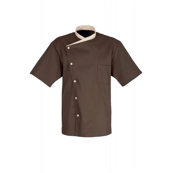 Julius chef's jacket, brown, short sleeves