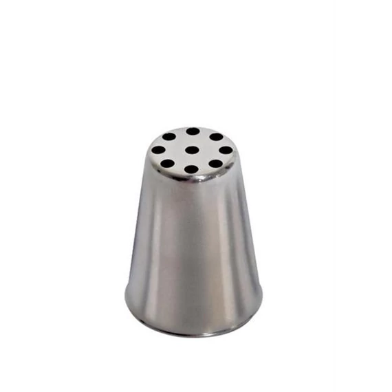 Kinyomócső "madárfészek", inox, 9 lyukkal