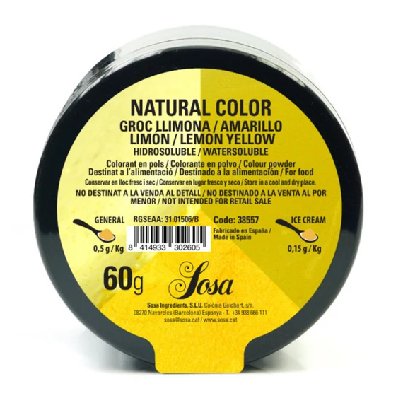 Lemon yellow AZO-free natural food colouring powder 60g
