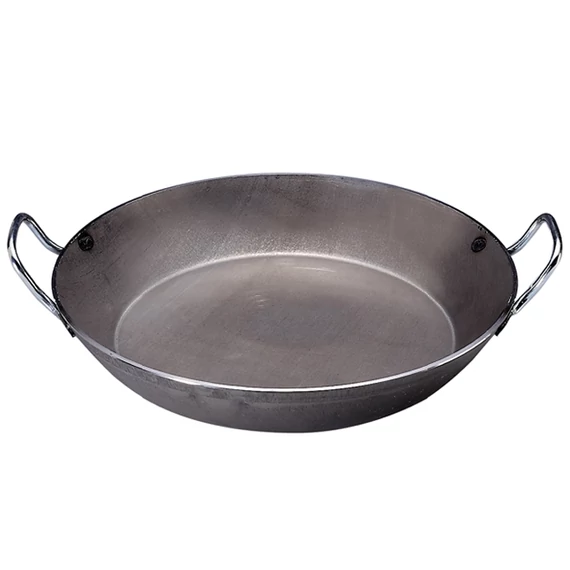 Szürke acél serpenyő két füllel, Carbone Plus Ø32cm
