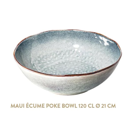 Maui Écume tál, 21cm, szürkés-kék