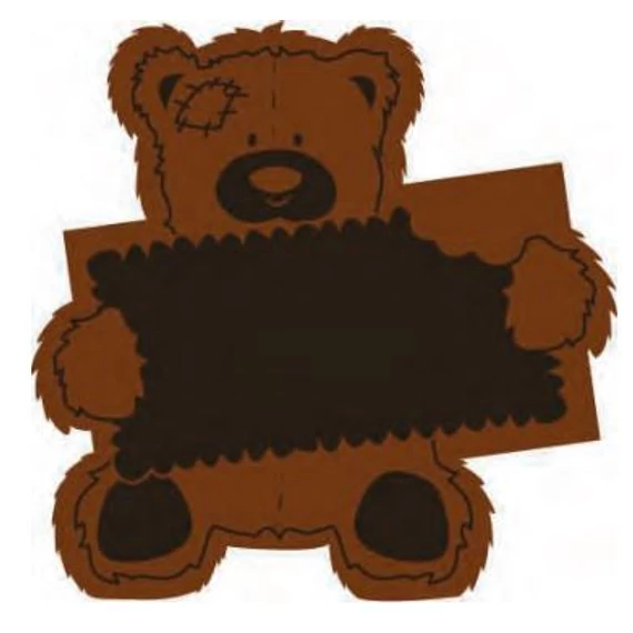 Engravable card with teddy bear pattern