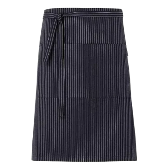 Aprilia apron, black with white stripes