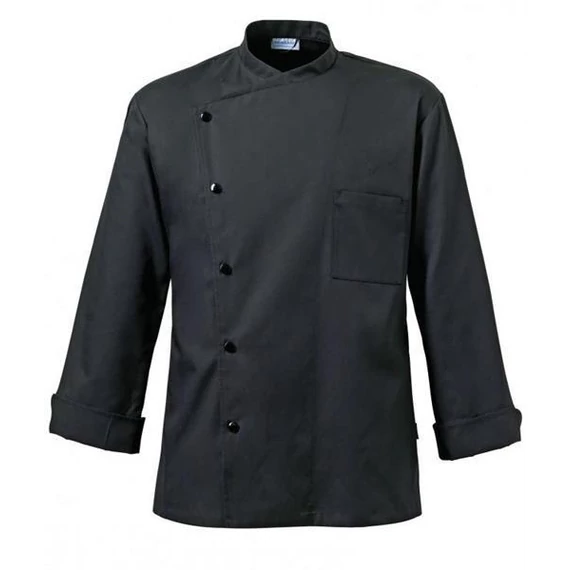 Julius chef's coat, black, long sleeves