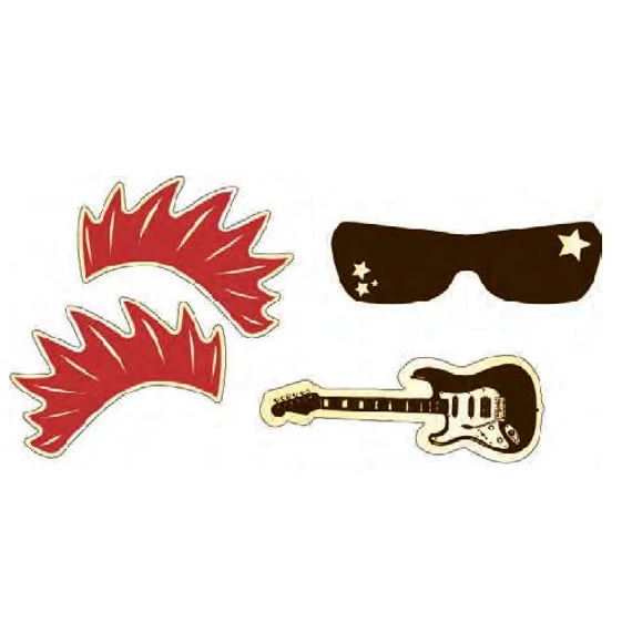 Rocker felszerelés csokoládé díszek, 4 fajta