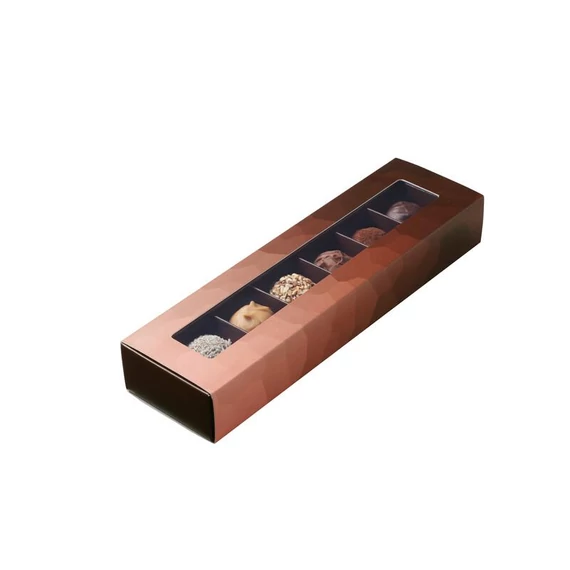 Bon-bon/trüffel ajándékdoboz 6db-os bronz /10 db/csomag/