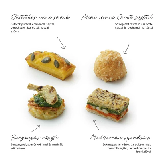 Rivoli canapés in 4 flavors, 4x12 pieces/box