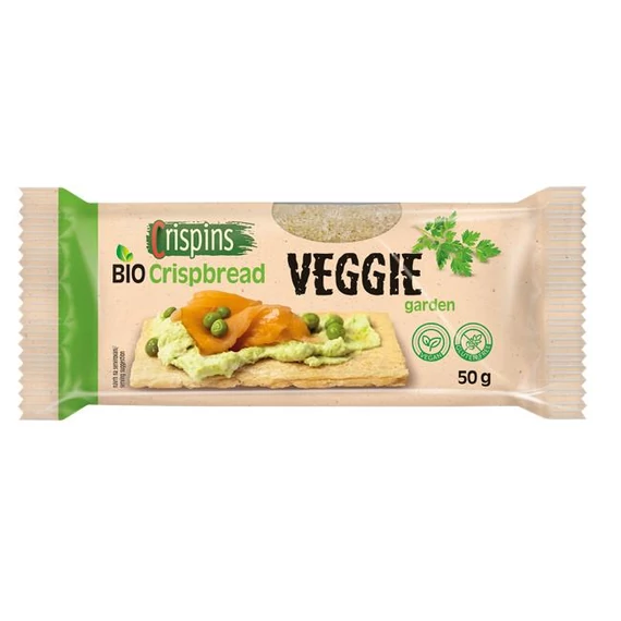 Extrudált "Veggie Garden" gluténmentes ropogós kenyér 50g, 32 db/karton
