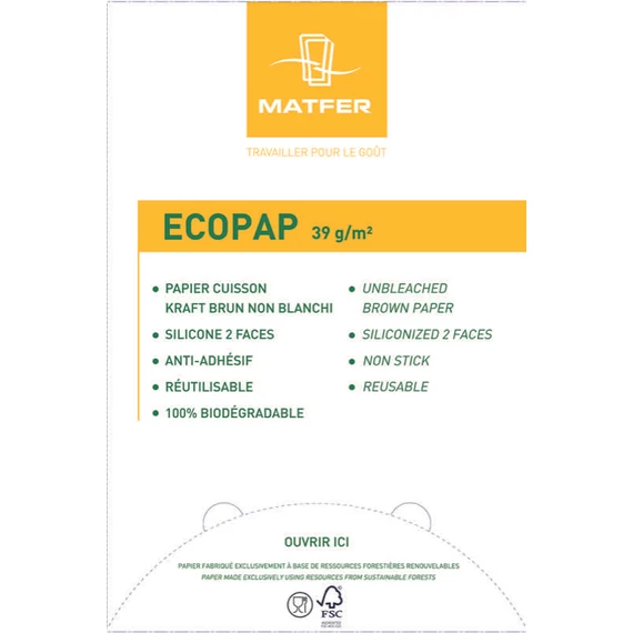 ECOPAP barna szilikonos sütőpapír 600x400 mm 500 ív