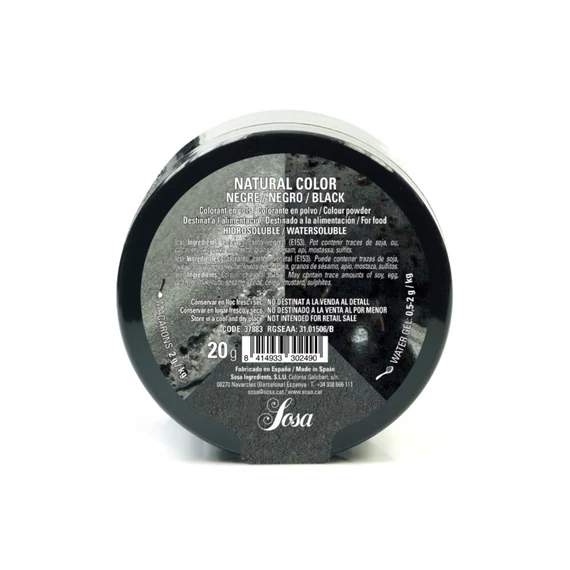 Black food coloring powder - water soluble 20g