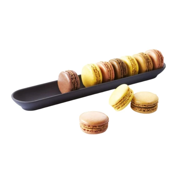 Macaron serving dish, black