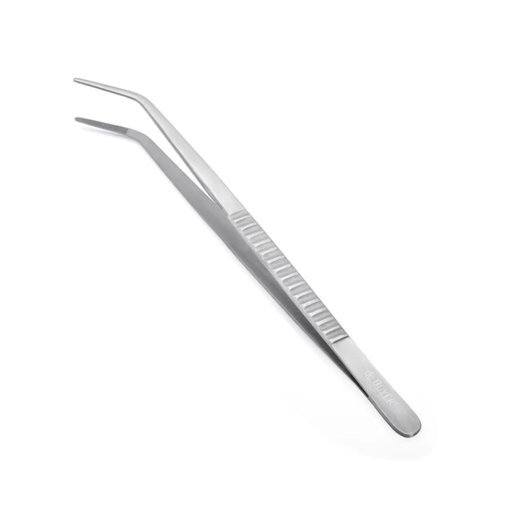 Kitchen tweezers, bent, stainless steel